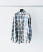 画像をギャラリービューアに読み込む, SUBLATIONS サブレーションズOMBRE CHECK RELAX FIT SHIRTの SAX BLUE 公式通販サイトsession福岡セレクトショップ 

