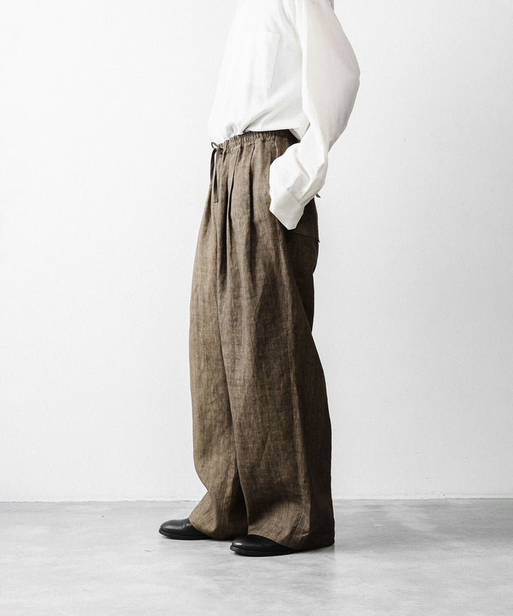 nakedgauge ネイキッドゲージのSUMI LINEN WIDE EASY CARGO PANTSのKHAKI公式通販サイトsession福岡セレクトショップ