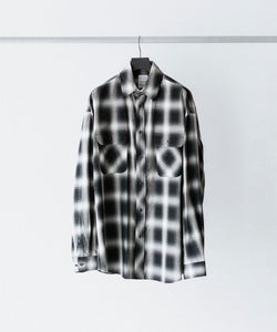 SUBLATIONS / サブレーションズ】OMBRE CHECK RELAX FIT SHIRT - BLACK