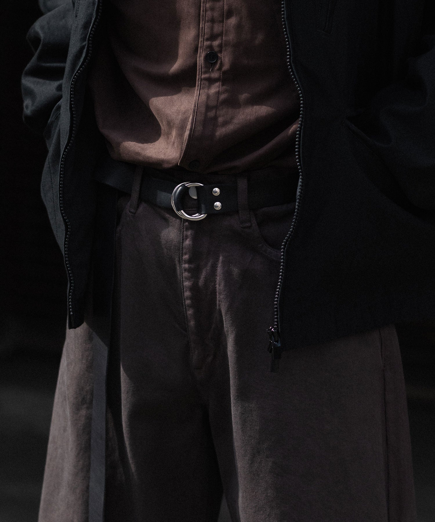 VEIN ヴェインのGUIDI LEATHER DOUBLE RING  BELT - BLACKの公式通販サイトsession福岡セレクトショップ