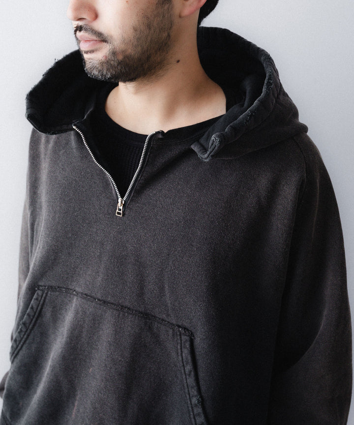 concause-コンコースのFRONT ZIP AFTER HOODIEのBLACK公式通販サイトsession福岡セレクトショップ