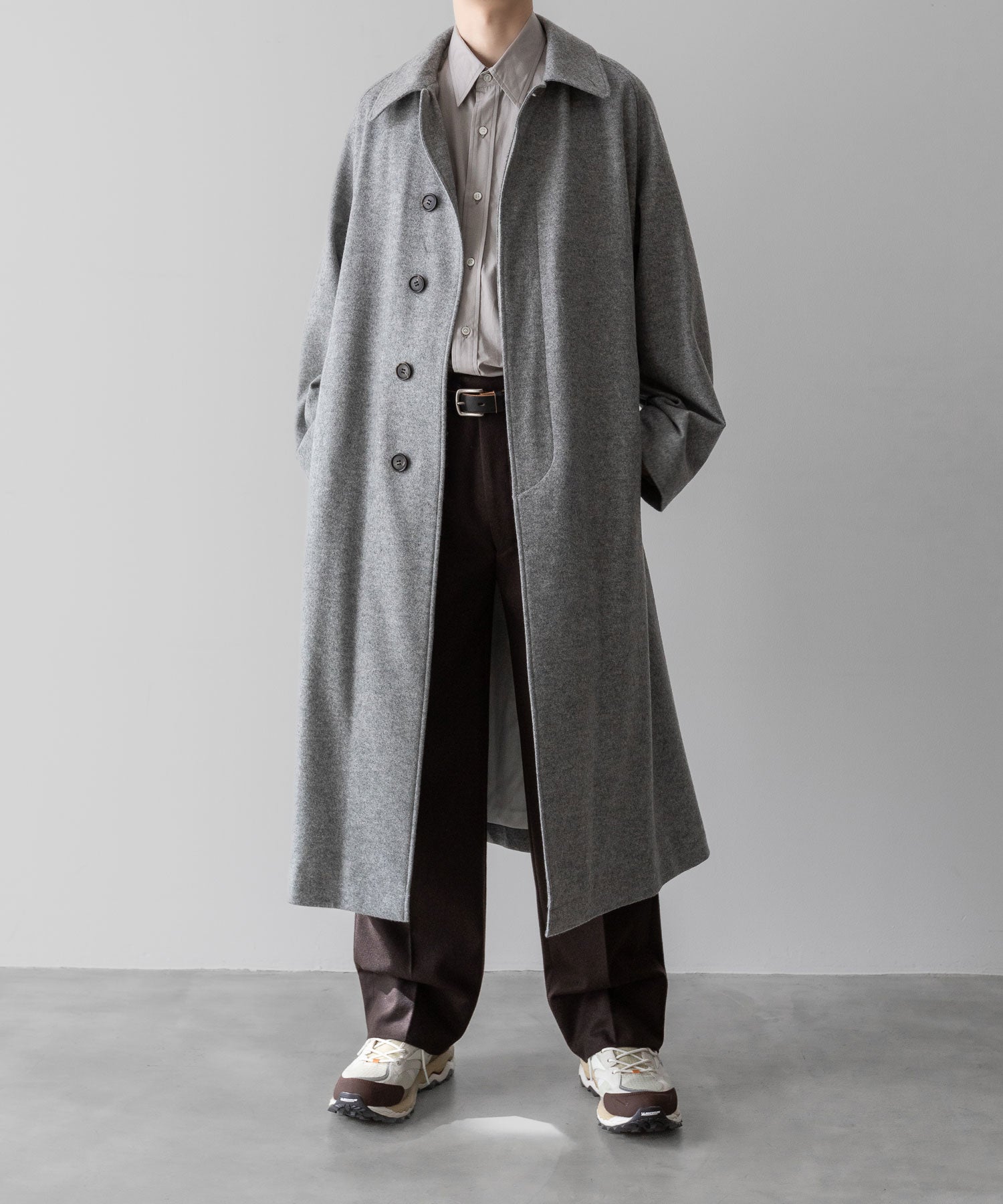 INTÉRIM(インテリム)のWOOL FRANNEL DRAPE 2-TUCK STRAIGHT SLACKS - BROWNの公式通販サイトsession福岡セレクトショップ