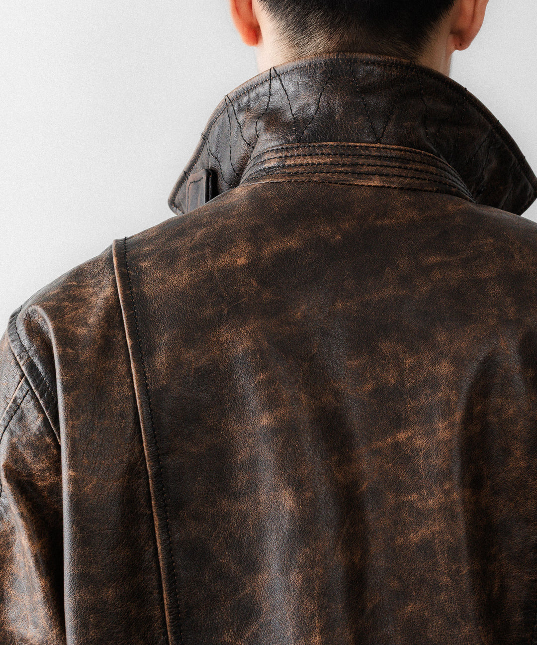 ANTHEM Aアンセムエー のRUSTY BUFFALO LEATHER ZIP BLOUSON - BROWNの公式通販サイトsession福岡セレクトショップ