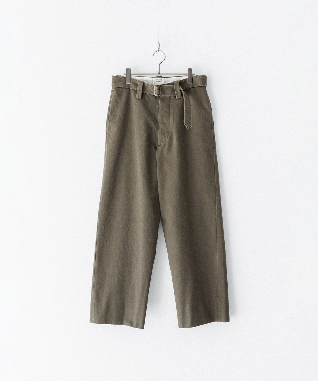 INTÉRIM インテリムのHEAVY PIMA TWILL  BELTED MIL BAGGY TROUSERのARMY GREEN 公式通販サイトsession福岡セレクトショップ
