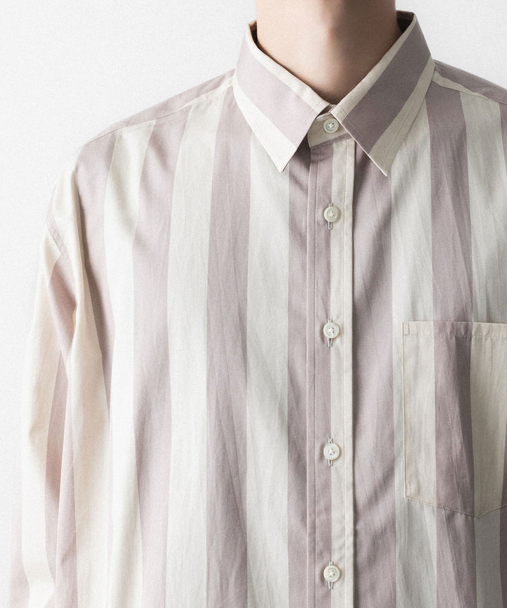 REVERBERATE リバーバレイトのREGULAR COLLAR SHIRT-STのBEIGE×LAVENDER 公式通販サイトsession福岡セレクトショップ