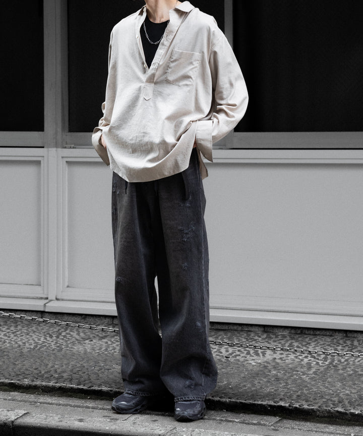 ssstein(シュタイン)のCOTTON/SILK OVERSIZED PULLOVER SHIRT - GREIGEの公式通販サイトsession福岡セレクトショップ