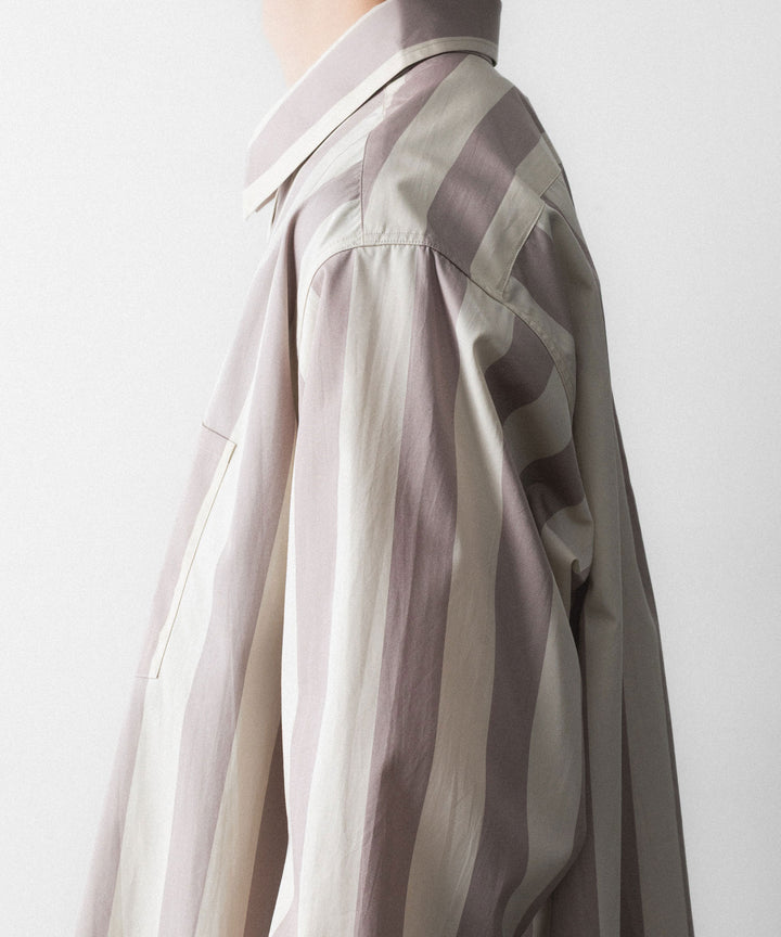 REVERBERATE リバーバレイトのREGULAR COLLAR SHIRT-STのBEIGE×LAVENDER 公式通販サイトsession福岡セレクトショップ