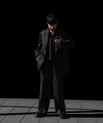 画像をギャラリービューアに読み込む, ssstein(シュタイン)のEASY LONG WIDE TROUSERS (2/90 WOOL GABARDINE) - DARK BROWNの公式通販サイトsession福岡セレクトショップ
