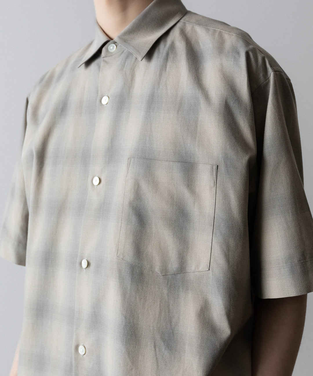 ssstein(シュタイン)のC/R CHECK OVERSIZED SS SHIRT - TAUPE×GREY OMBREの公式通販サイトsession福岡セレクトショップ