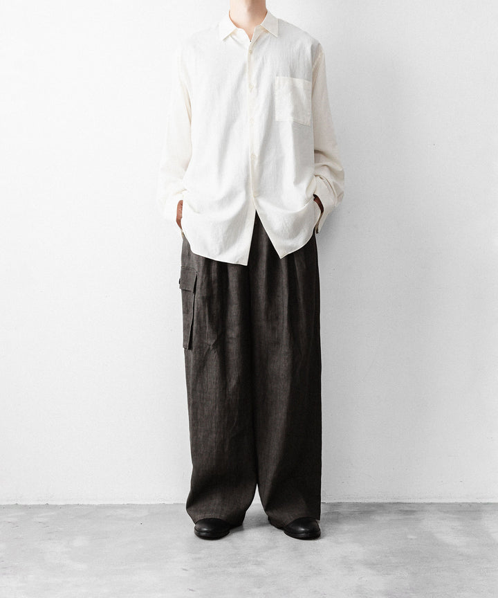nakedgauge(ネイキッドゲージ)のSUMI LINEN WIDE EASY CARGO PANTS - CHARCOAL GRAYの公式通販サイトsession福岡セレクトショップ