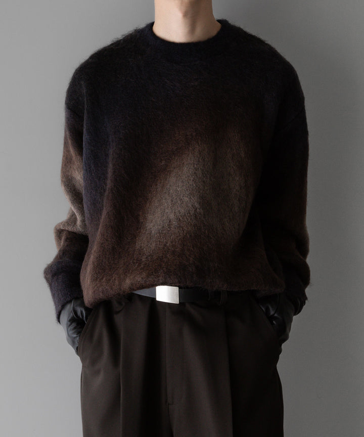stein(シュタイン)の24SSコレクションGRADATION MOHAIR KNIT LSのCAMEL NAVY GRADATION公式通販サイトsession福岡セレクトショップ