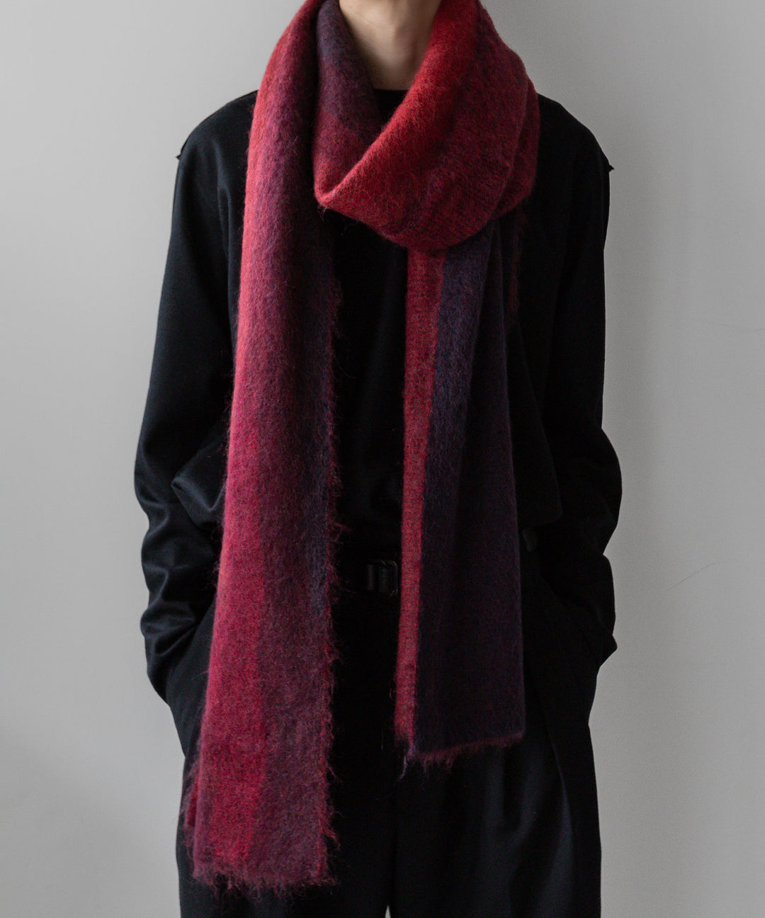 stein(シュタイン)の23AWコレクションGRADATION MOHAIR MUFFLER のRED sessionセッション福岡セレクトショップ 公式通販サイト 
