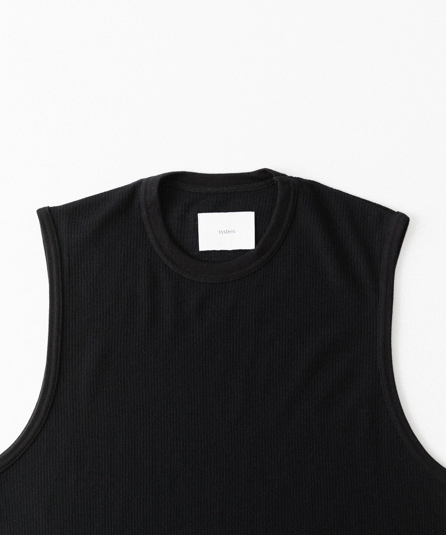 ssstein / シュタイン】FINE WOOL OVERSIZED NO SLEEVE TEE - BLACK