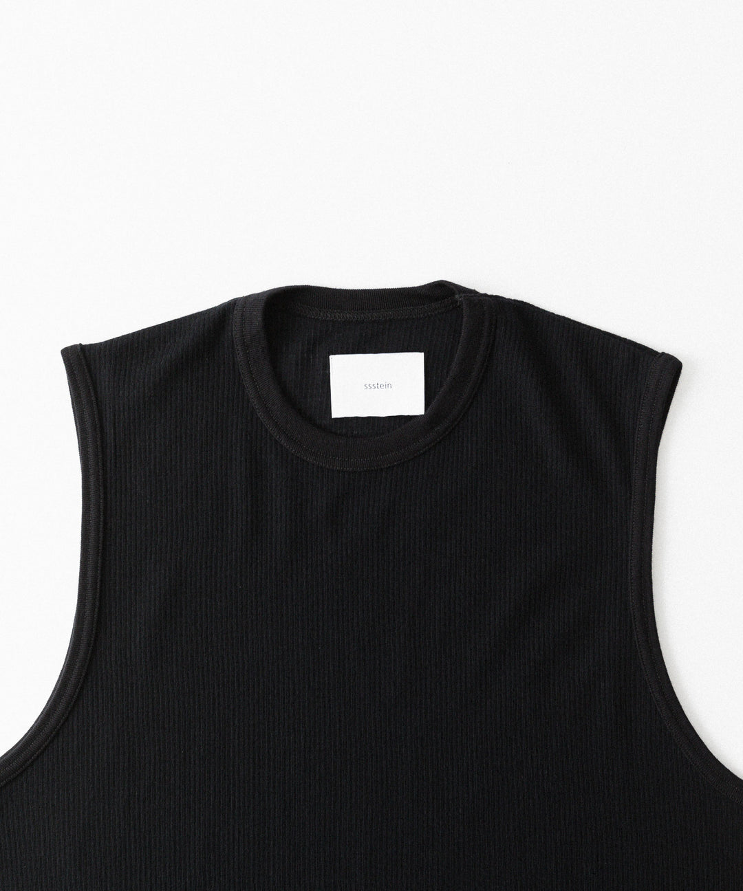 【ssstein】FINE WOOL OVERSIZED NO SLEEVE TEE - BLACK