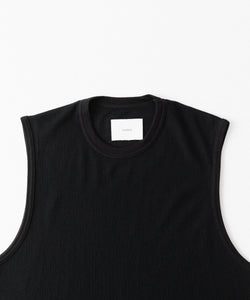 ssstein / シュタイン】FINE WOOL OVERSIZED NO SLEEVE TEE - BLACK
