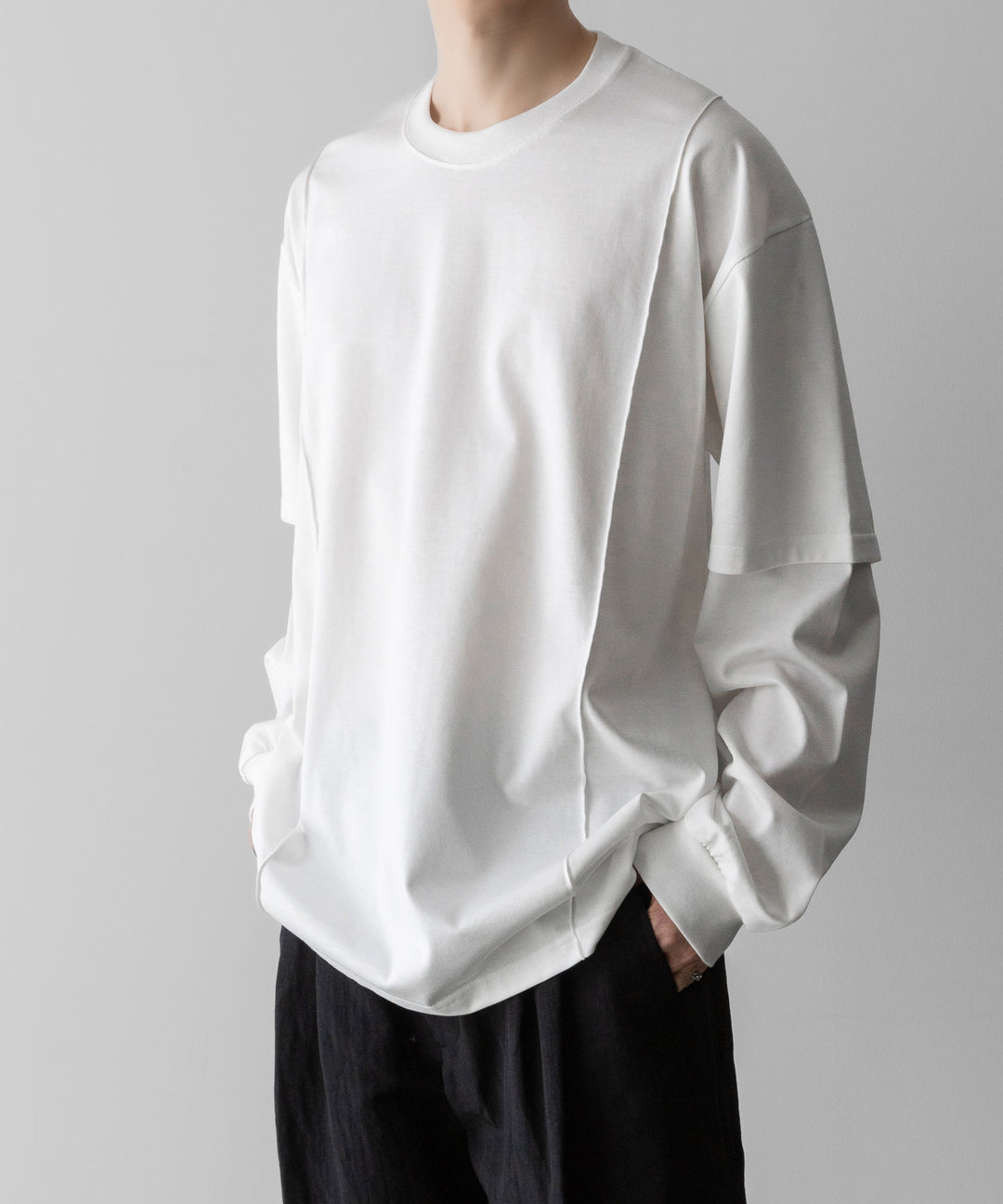 ssstein(シュタイン)のOVERSIZED LAYERED SLEEVE TEE - WHITEの公式通販サイトsession福岡セレクトショップ