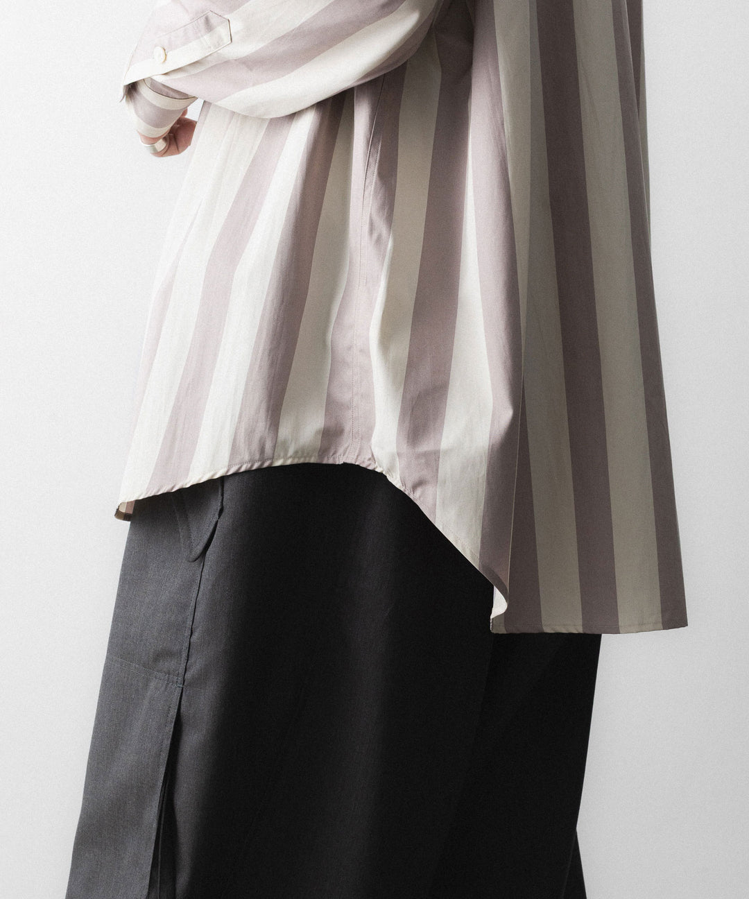 REVERBERATE リバーバレイトのREGULAR COLLAR SHIRT-STのBEIGE×LAVENDER 公式通販サイトsession福岡セレクトショップ