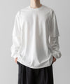 【ssstein】OVERSIZED LAYERED SLEEVE TEE - WHITE