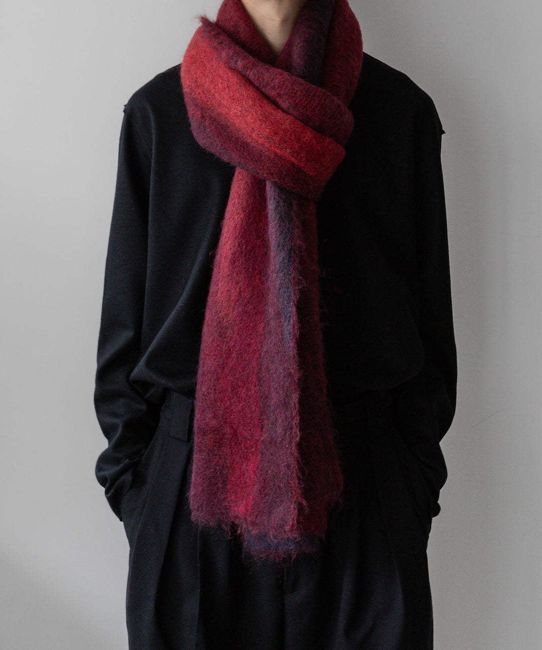 stein(シュタイン)の23AWコレクションGRADATION MOHAIR MUFFLER のRED sessionセッション福岡セレクトショップ 公式通販サイト 