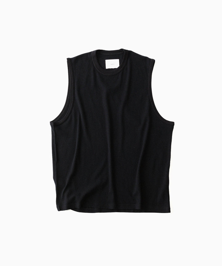 【ssstein】FINE WOOL OVERSIZED NO SLEEVE TEE - BLACK