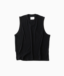 ssstein / シュタイン】FINE WOOL OVERSIZED NO SLEEVE TEE - BLACK