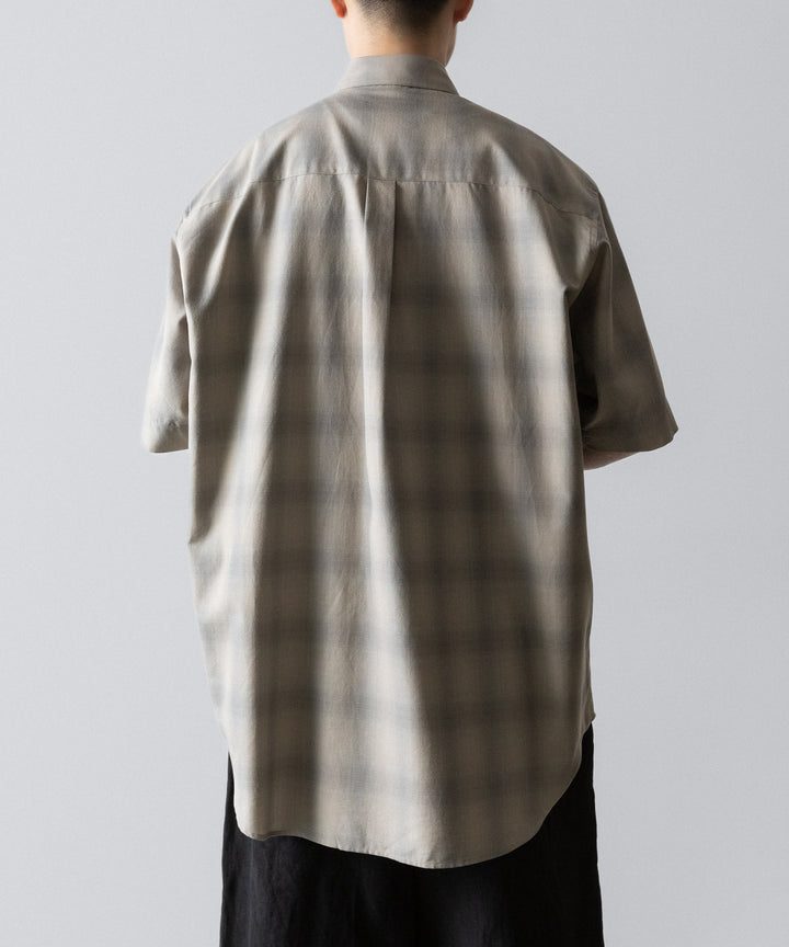 ssstein(シュタイン)のC/R CHECK OVERSIZED SS SHIRT - TAUPE×GREY OMBREの公式通販サイトsession福岡セレクトショップ