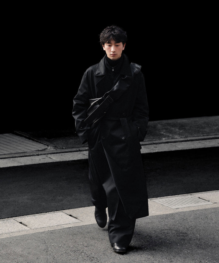 ssstein(シュタイン)のCOTTON SATIN OVERSIZED DOUBLE BREASTED COAT - BLACKの公式通販サイトsession福岡セレクトショップ