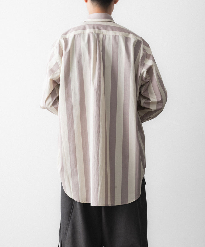 REVERBERATE リバーバレイトのREGULAR COLLAR SHIRT-STのBEIGE×LAVENDER 公式通販サイトsession福岡セレクトショップ