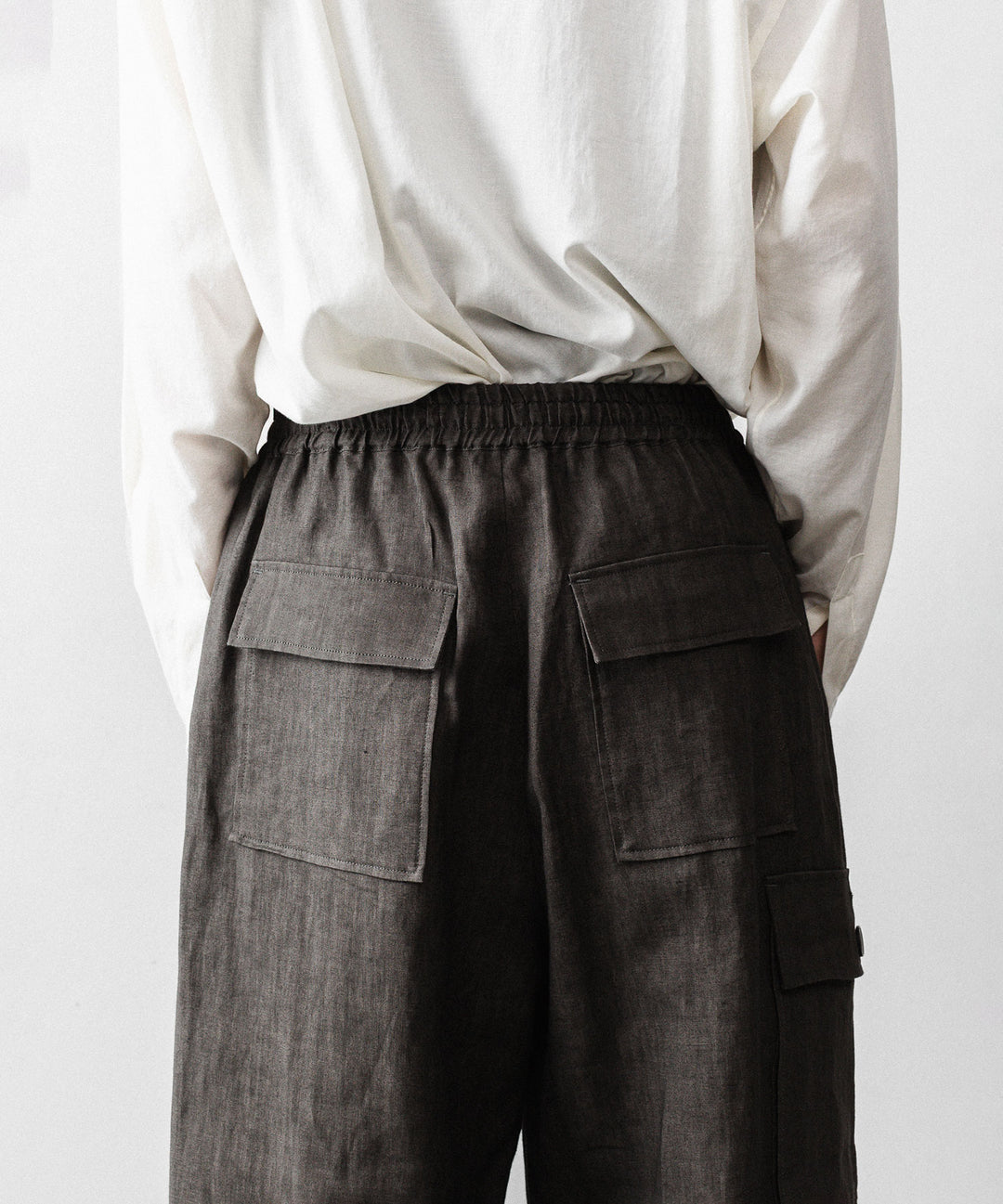 nakedgauge(ネイキッドゲージ)のSUMI LINEN WIDE EASY CARGO PANTS - CHARCOAL GRAYの公式通販サイトsession福岡セレクトショップ