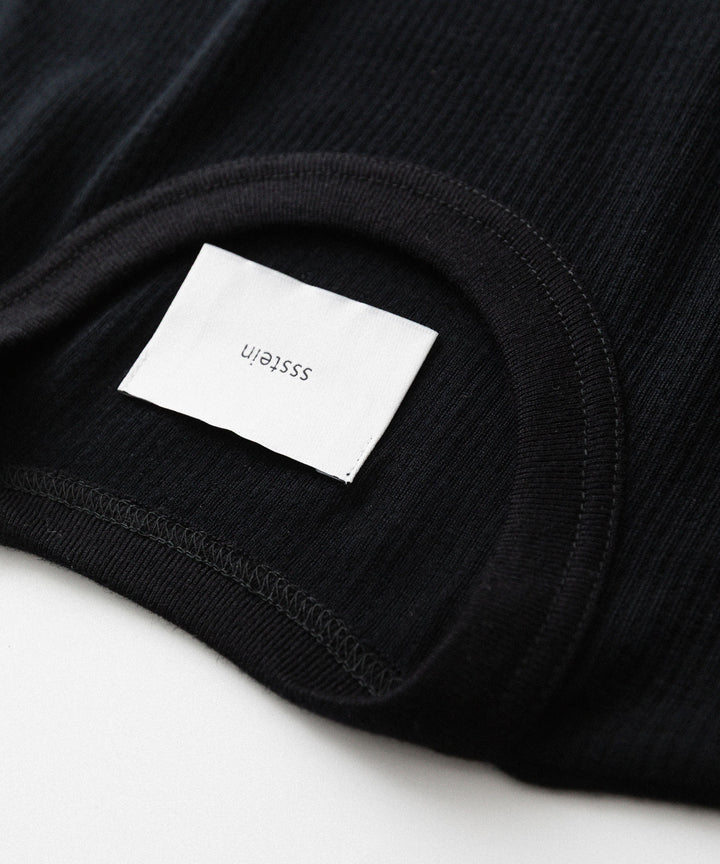 【ssstein】FINE WOOL OVERSIZED NO SLEEVE TEE - BLACK
