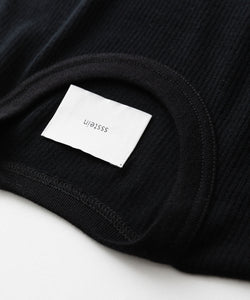ssstein / シュタイン】FINE WOOL OVERSIZED NO SLEEVE TEE - BLACK