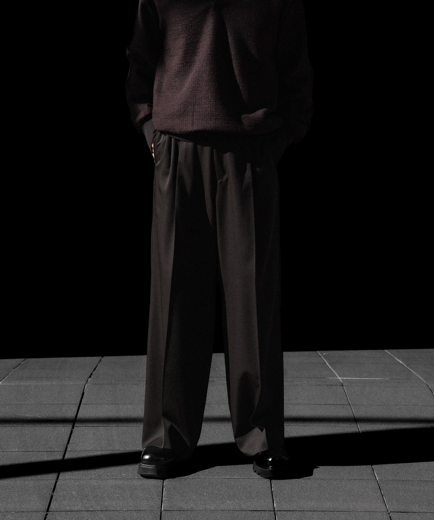 ssstein / シュタイン】EASY LONG WIDE TROUSERS (2/90 WOOL GABARDINE