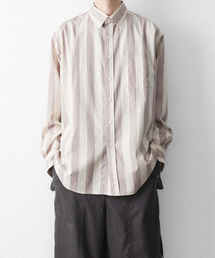 REVERBERATE リバーバレイトのREGULAR COLLAR SHIRT-STのBEIGE×LAVENDER 公式通販サイトsession福岡セレクトショップ