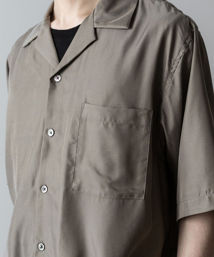 ssstein(シュタイン)のCUPRO TWILL OVERSIZED OPEN COLLAR SS SHIRT - TAUPEの公式通販サイトsession福岡セレクトショップ
