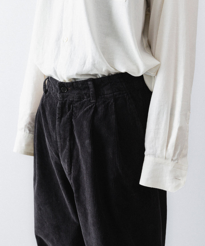 concause-コンコースのCORDUROY WIDE TAPERED SLACKSのBLACK公式通販サイトsession福岡セレクトショップ