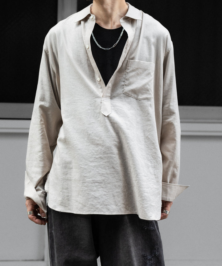 ssstein(シュタイン)のCOTTON/SILK OVERSIZED PULLOVER SHIRT - GREIGEの公式通販サイトsession福岡セレクトショップ