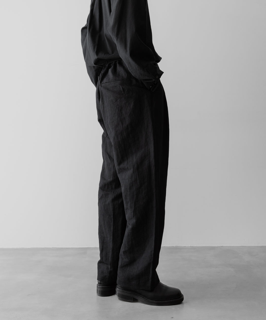 ssstein(シュタイン)のLI/NY POPLIN WIDE EASY TROUSERS - BLACKの公式通販サイトsession福岡セレクトショップ