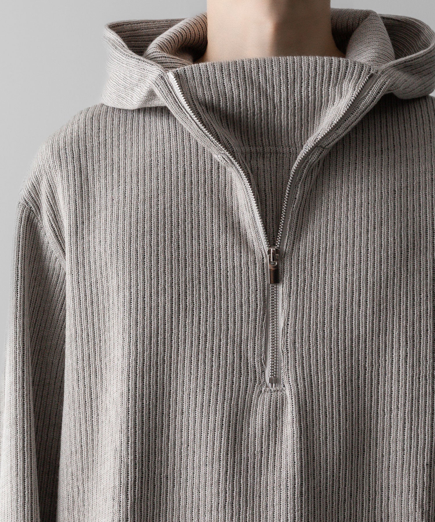 VEIN ヴェインのWO/PE QUARTER GAUGE KNIT HOODED PULLOVER SHIRT - X.OFF WHITEの公式通販サイトsession福岡セレクトショップ