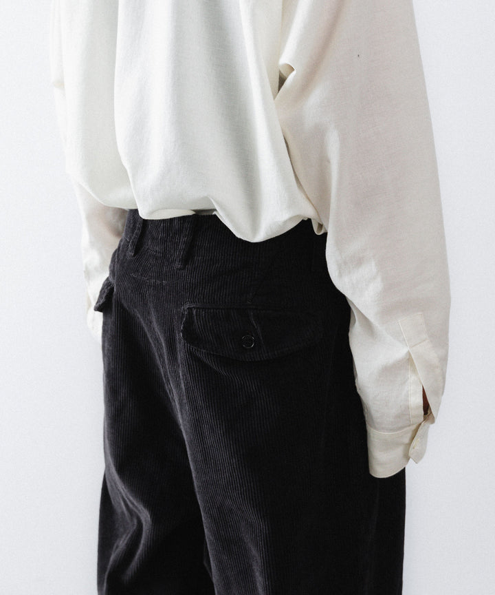 concause-コンコースのCORDUROY WIDE TAPERED SLACKSのBLACK公式通販サイトsession福岡セレクトショップ