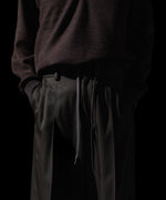 画像をギャラリービューアに読み込む, ssstein(シュタイン)のEASY LONG WIDE TROUSERS (2/90 WOOL GABARDINE) - DARK BROWNの公式通販サイトsession福岡セレクトショップ
