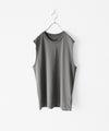 【KANEMASA PHIL.】36G HIGH TWIST SLEEVELESS TEE - CHARCOAL