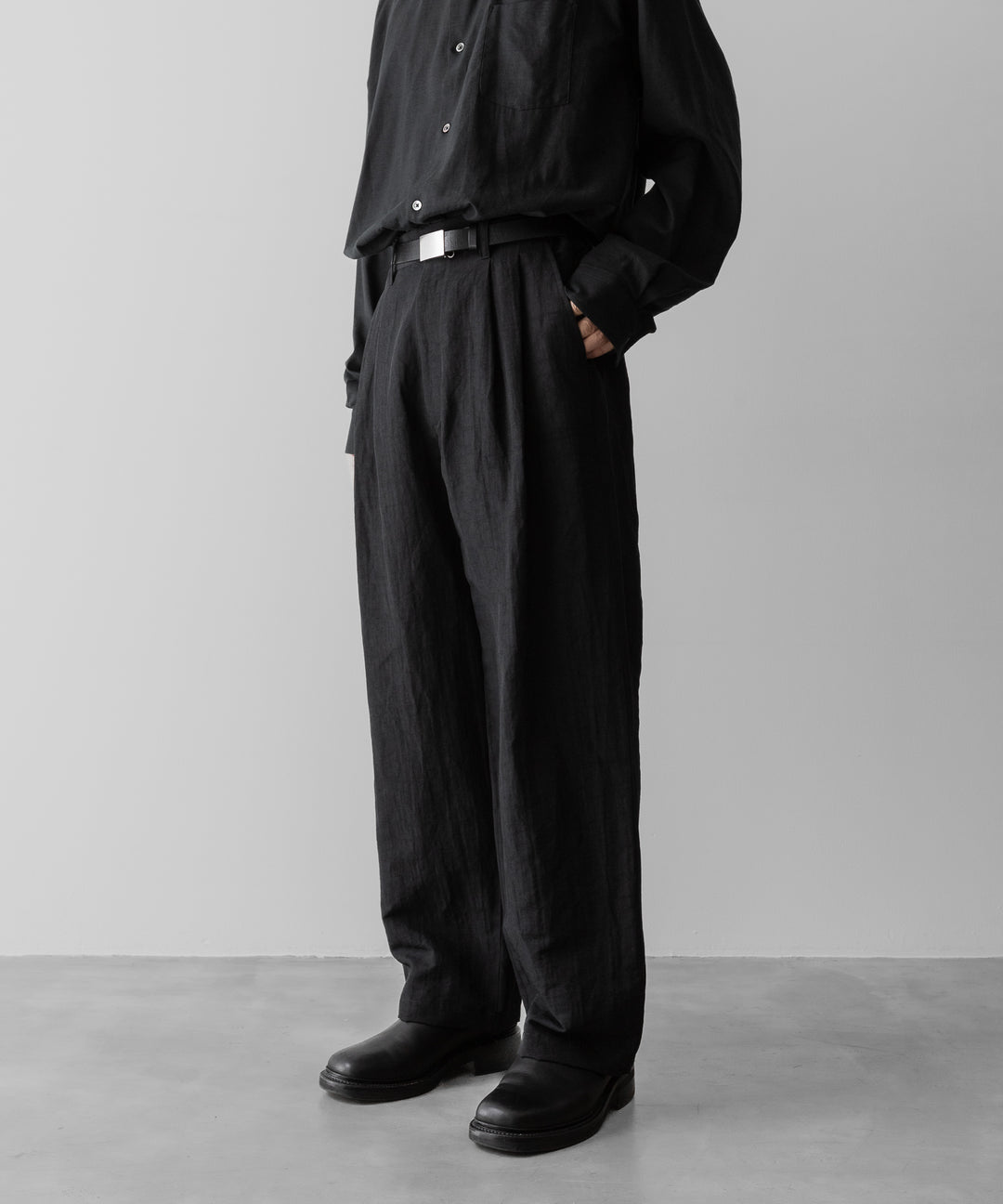ssstein(シュタイン)のLI/NY POPLIN WIDE EASY TROUSERS - BLACKの公式通販サイトsession福岡セレクトショップ