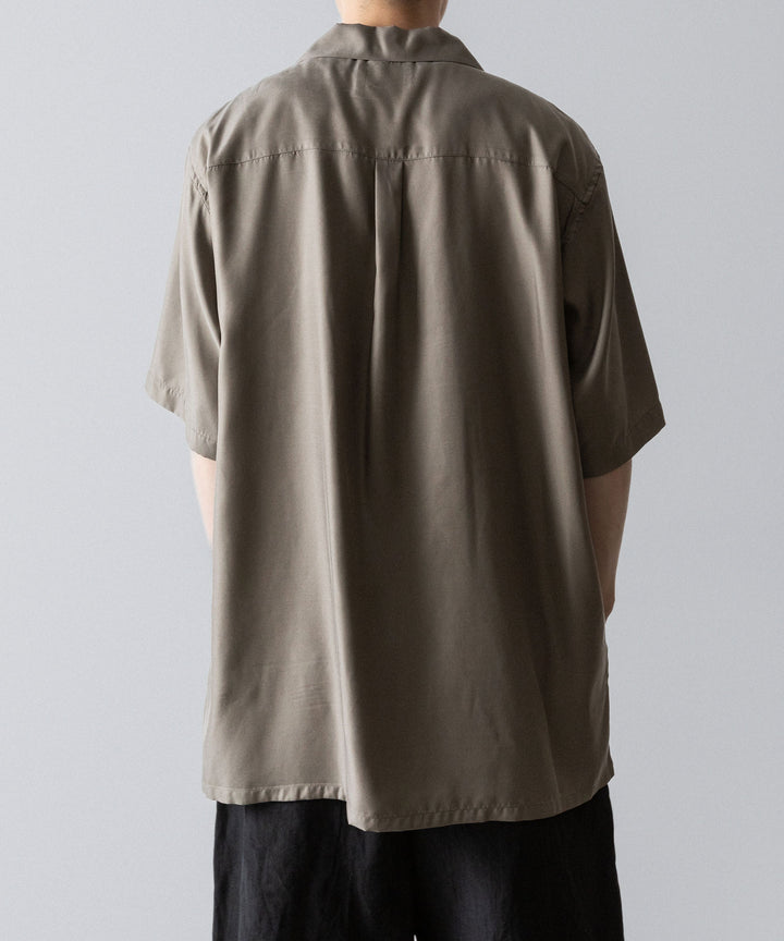 ssstein(シュタイン)のCUPRO TWILL OVERSIZED OPEN COLLAR SS SHIRT - TAUPEの公式通販サイトsession福岡セレクトショップ
