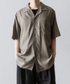 【ssstein】CUPRO TWILL OVERSIZED OPEN COLLAR SS SHIRT - TAUPE