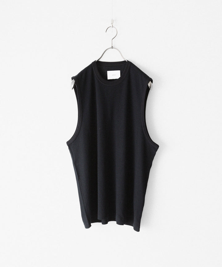 【ssstein】FINE WOOL OVERSIZED NO SLEEVE TEE - BLACK