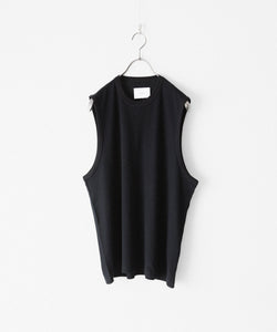 【stein】Fine Wool Oversized No Sleeve Tee ssstein / シュタイン】FINE WOOL OVERSIZED NO SLEEVE TEE - BLACK