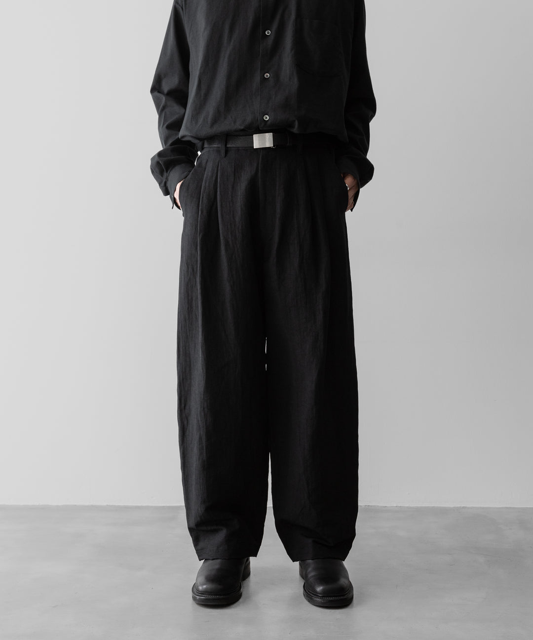 ssstein(シュタイン)のLI/NY POPLIN WIDE EASY TROUSERS - BLACKの公式通販サイトsession福岡セレクトショップ