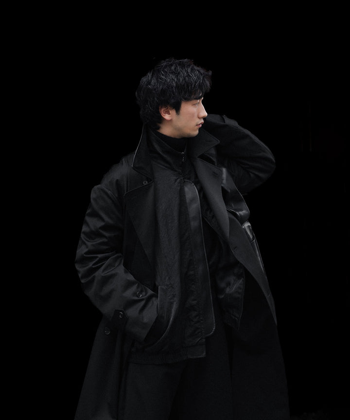 ssstein(シュタイン)のCOTTON SATIN OVERSIZED DOUBLE BREASTED COAT - BLACKの公式通販サイトsession福岡セレクトショップ