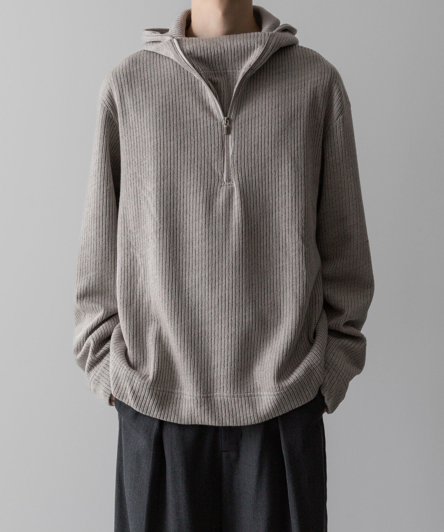 VEIN ヴェインのWO/PE QUARTER GAUGE KNIT HOODED PULLOVER SHIRT - X.OFF WHITEの公式通販サイトsession福岡セレクトショップ