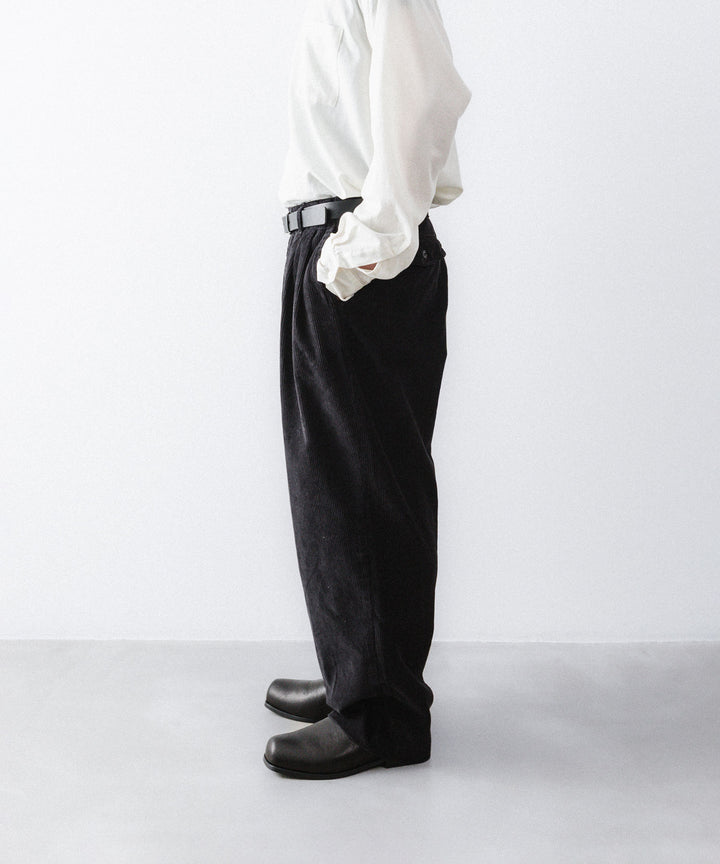 concause-コンコースのCORDUROY WIDE TAPERED SLACKSのBLACK公式通販サイトsession福岡セレクトショップ